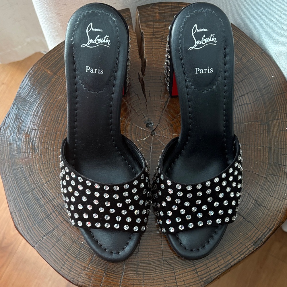 Christian Louboutin Jane Embellished Suede Mule